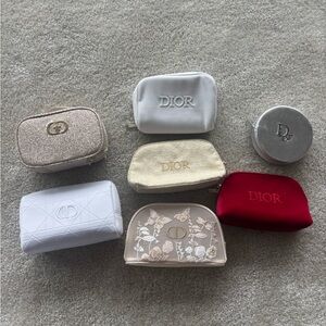 7 Dior cosmetic bags White, Gold, Red, gold limited edition